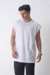 Sıfır Kollu Oversize Basic T-Shirt
